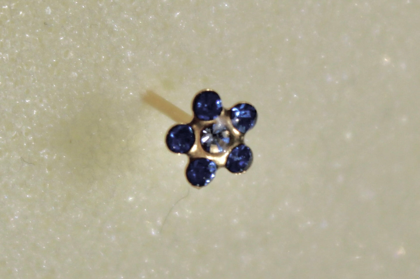 Crystal Sapphire Daisy Flower 24K Gold-Plated Earring Set