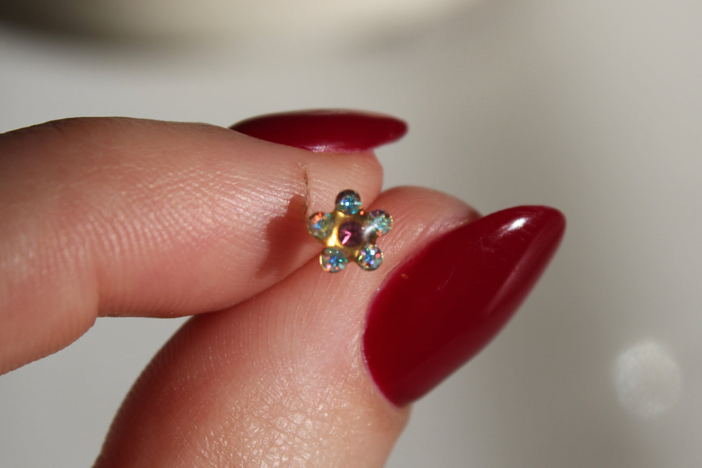 Rose Crysal Daisy Flower 24K Gold-Plated Earring Set