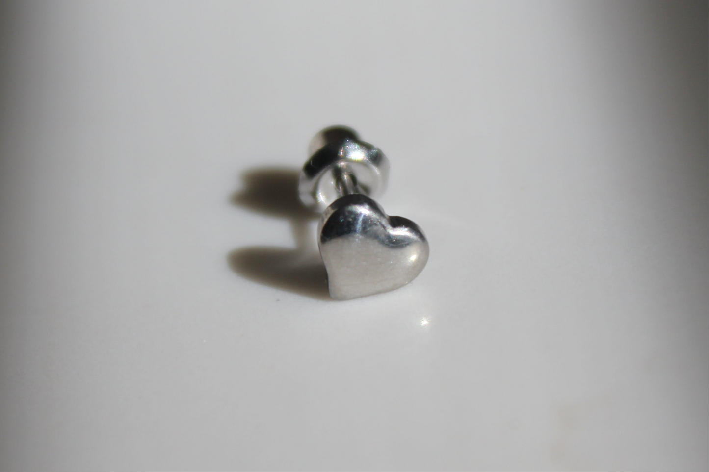 7mm Puffed Heart Stainless Steel Earring Set