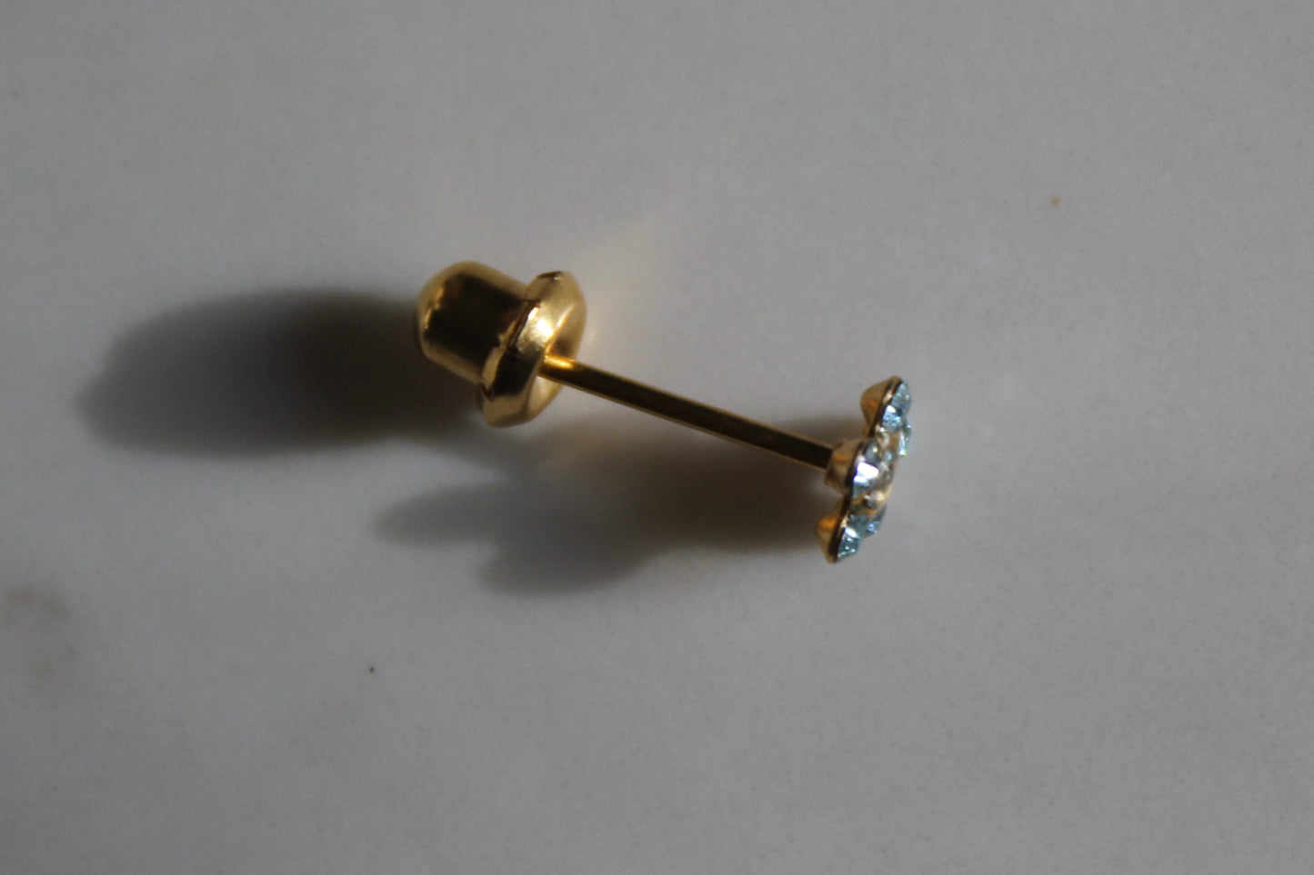 Crystal Aquamarine Daisy Flower 24K Gold-Plated Earring Set
