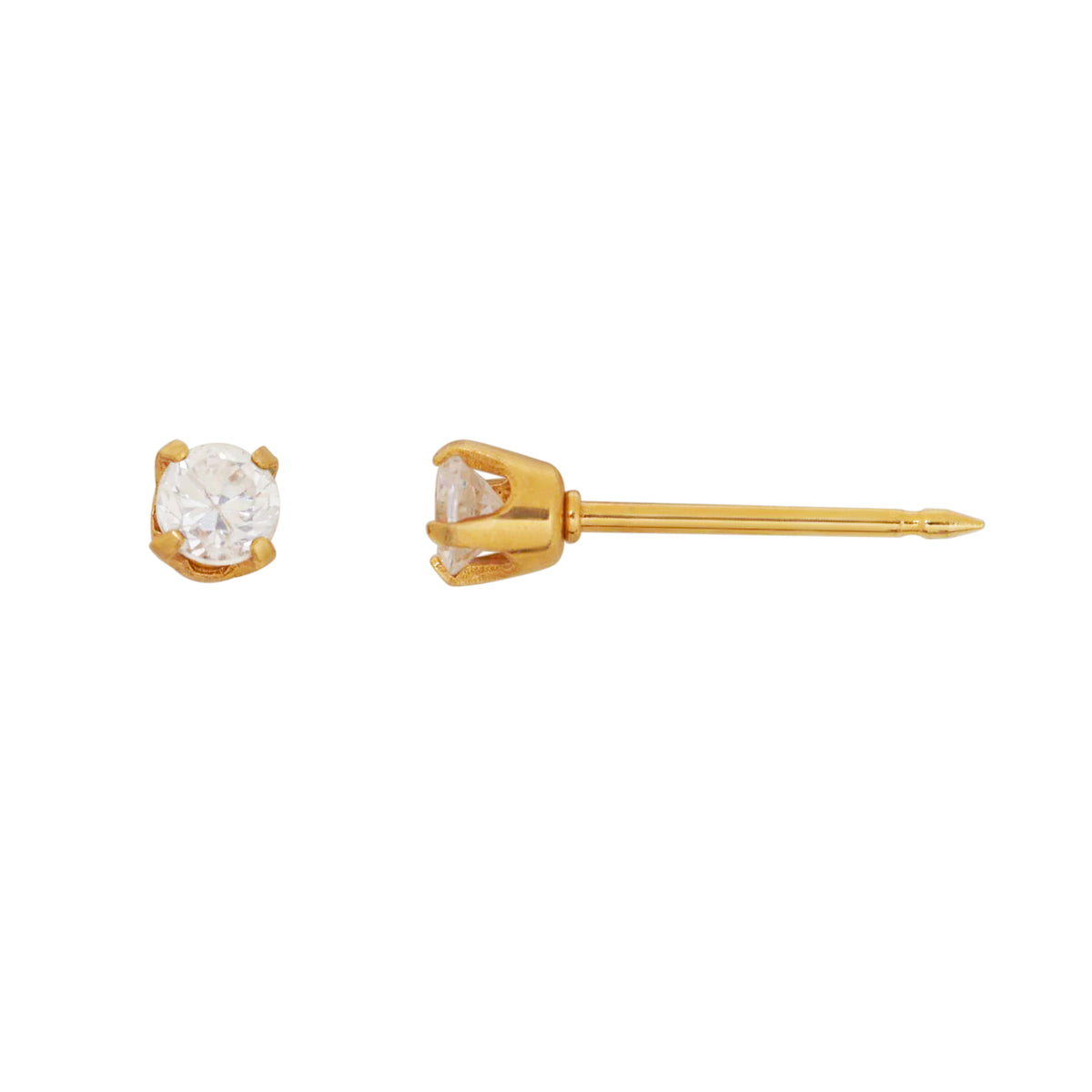 7E & 649E - 14K Gold Cubic Zirconia Earring Set