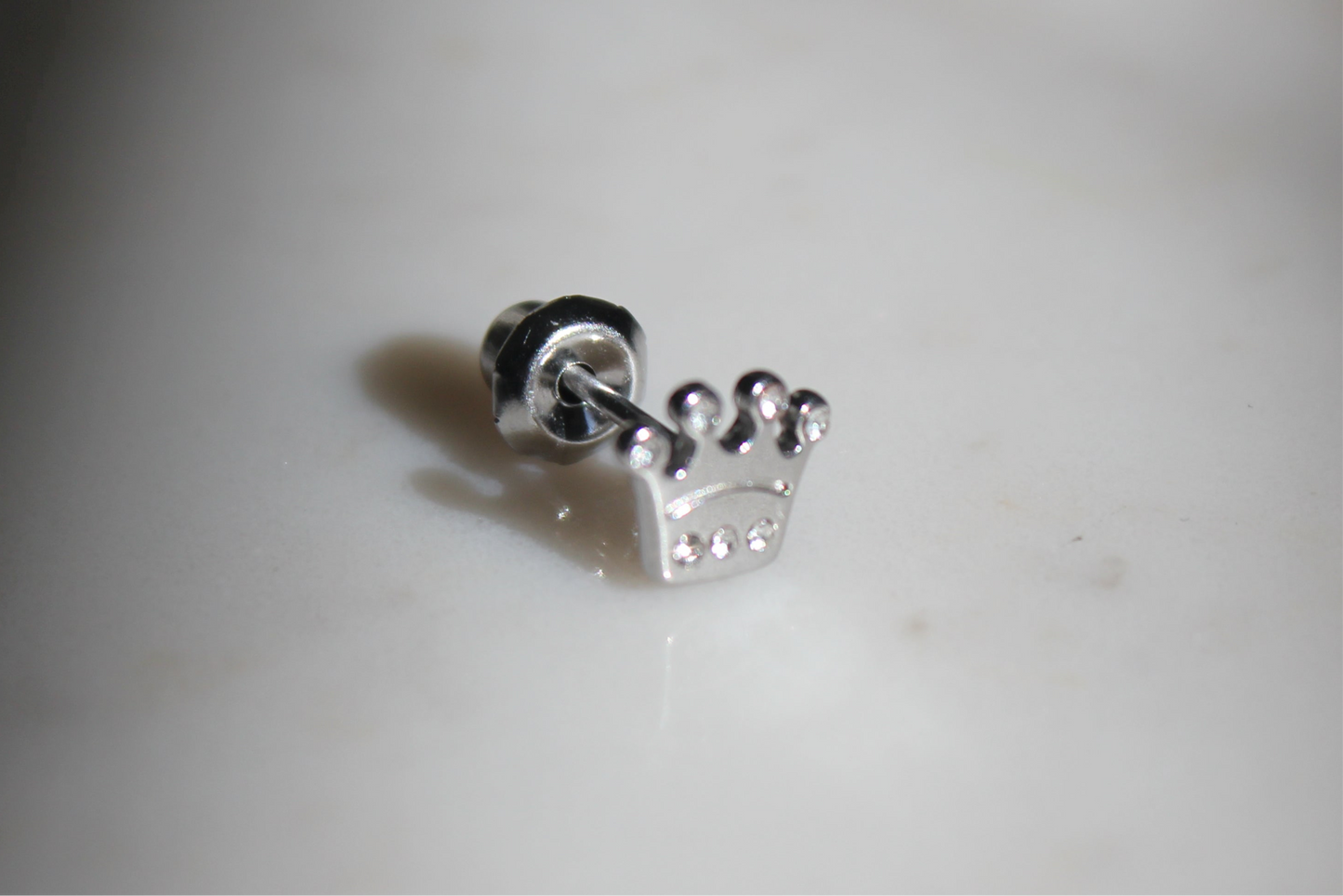 Crystal Crown Stainless Steel Earring Set