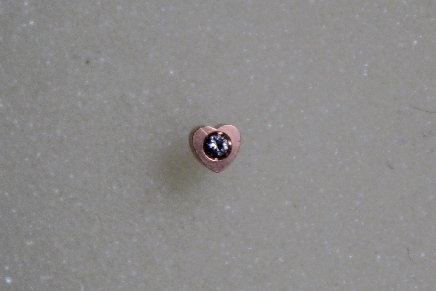 4mm Rose Gold Heart with Crystal 24K Gold-Plated Earring Set