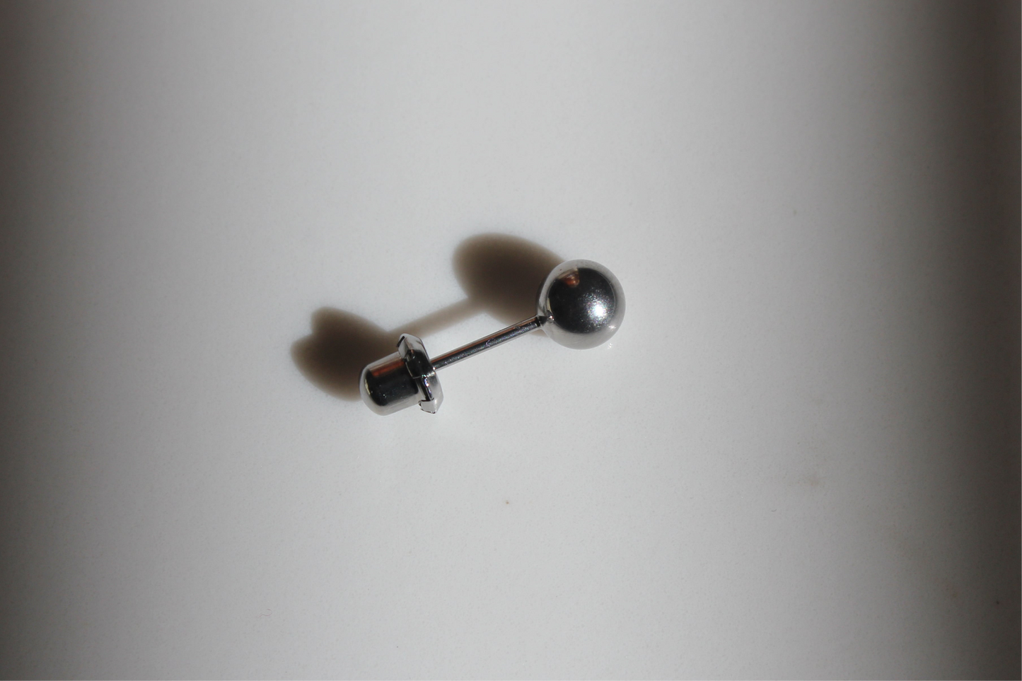 4mm Silver Colour Ball Titanium Earring Set