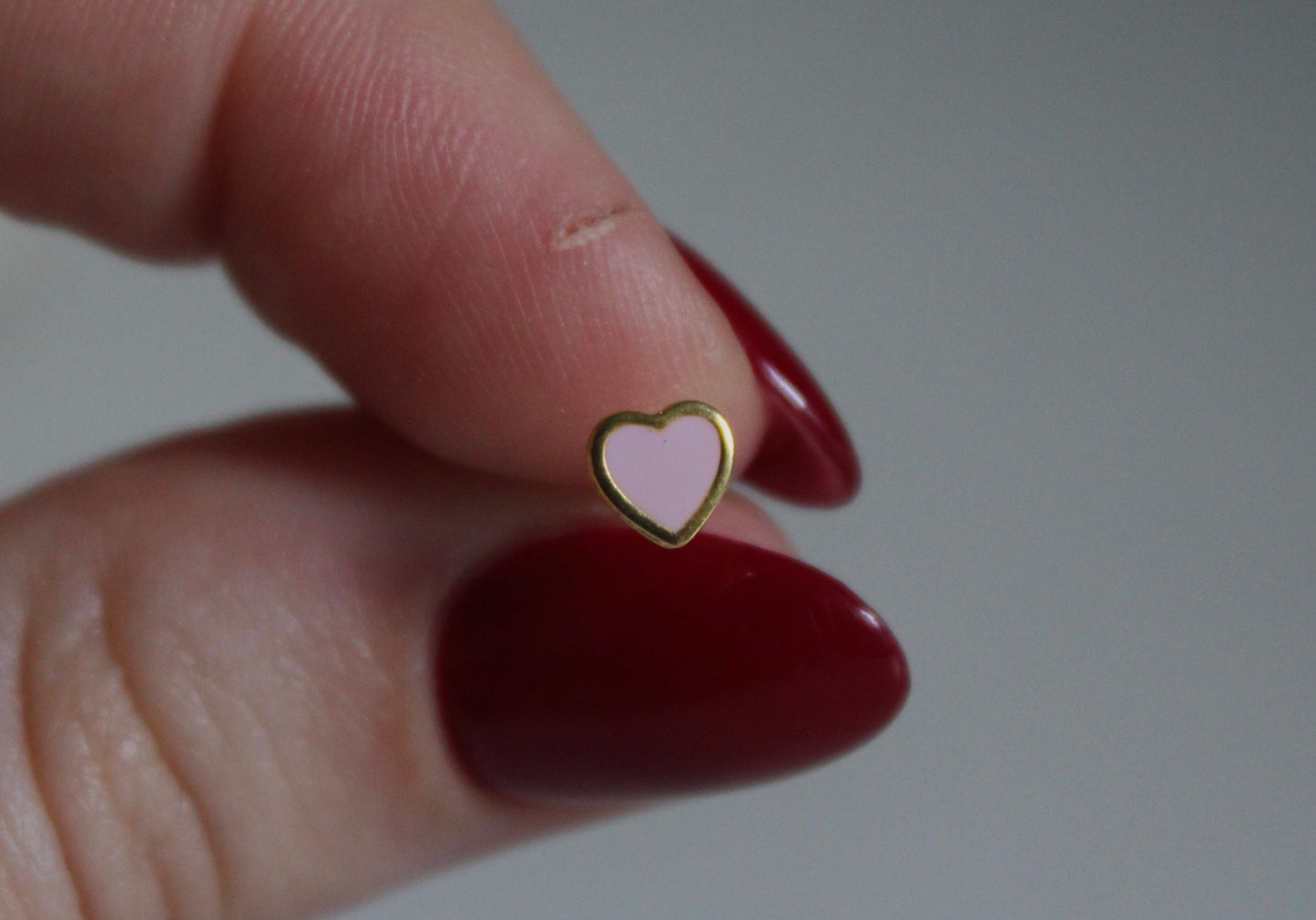 Pink Heart 24K Gold-Plated Earring Set