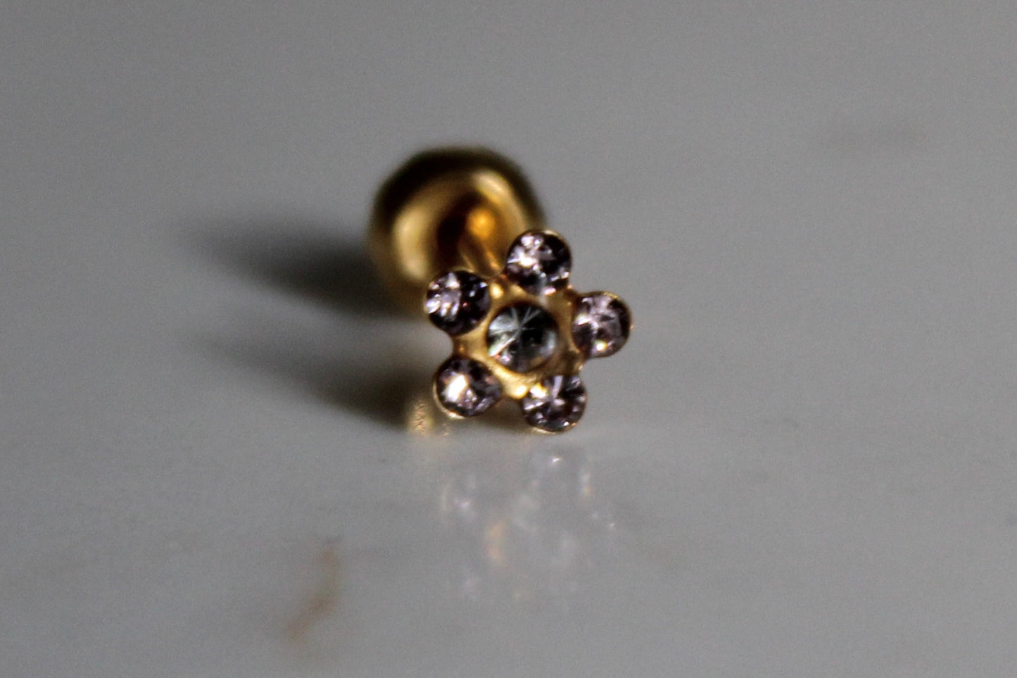 Crystal Alexandrite Daisy Flower 24K Gold-Plated Earring Set