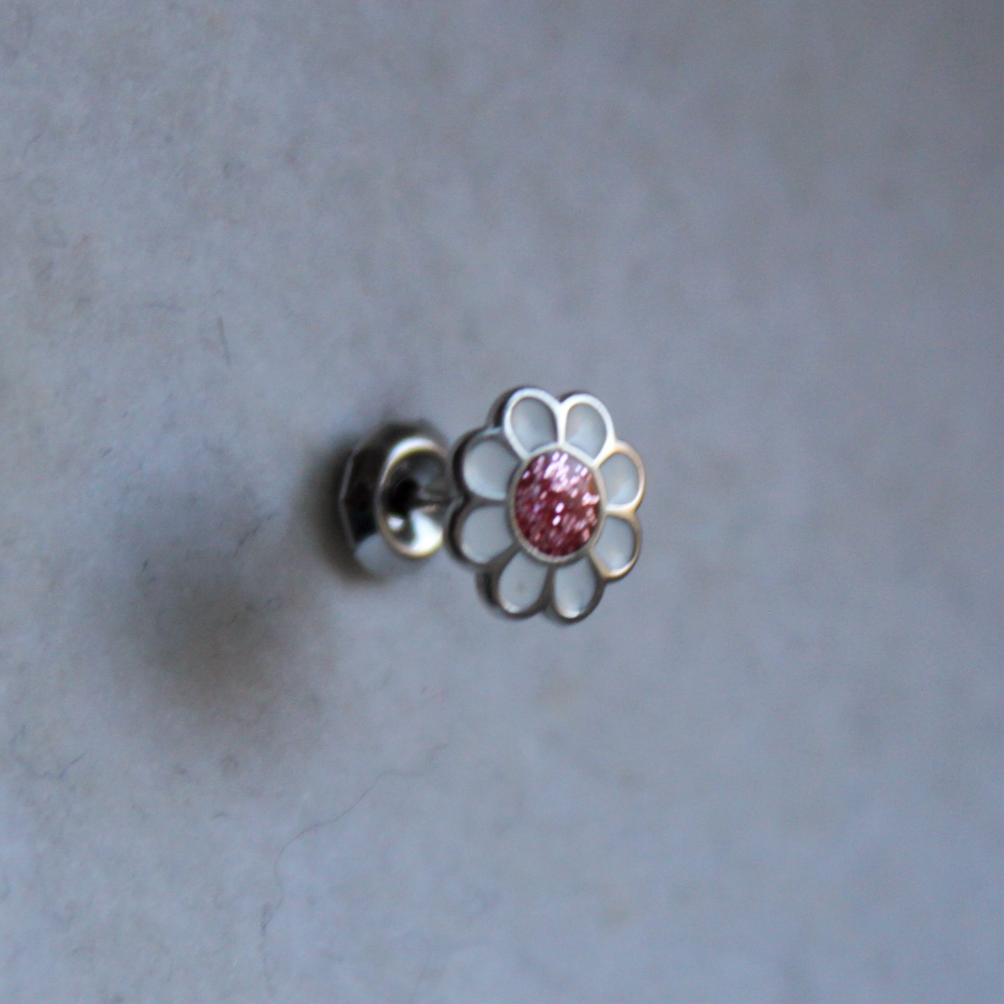 Rose Glitter Spring Flower Stainless Steel Earring Set