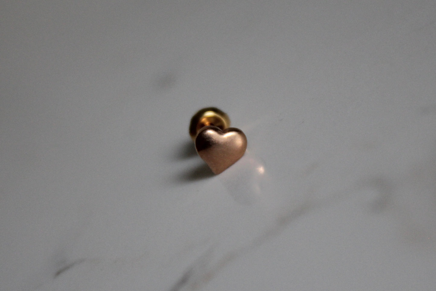 7mm Rose Gold Puffed Heart 24K Gold-Plated Earring Set