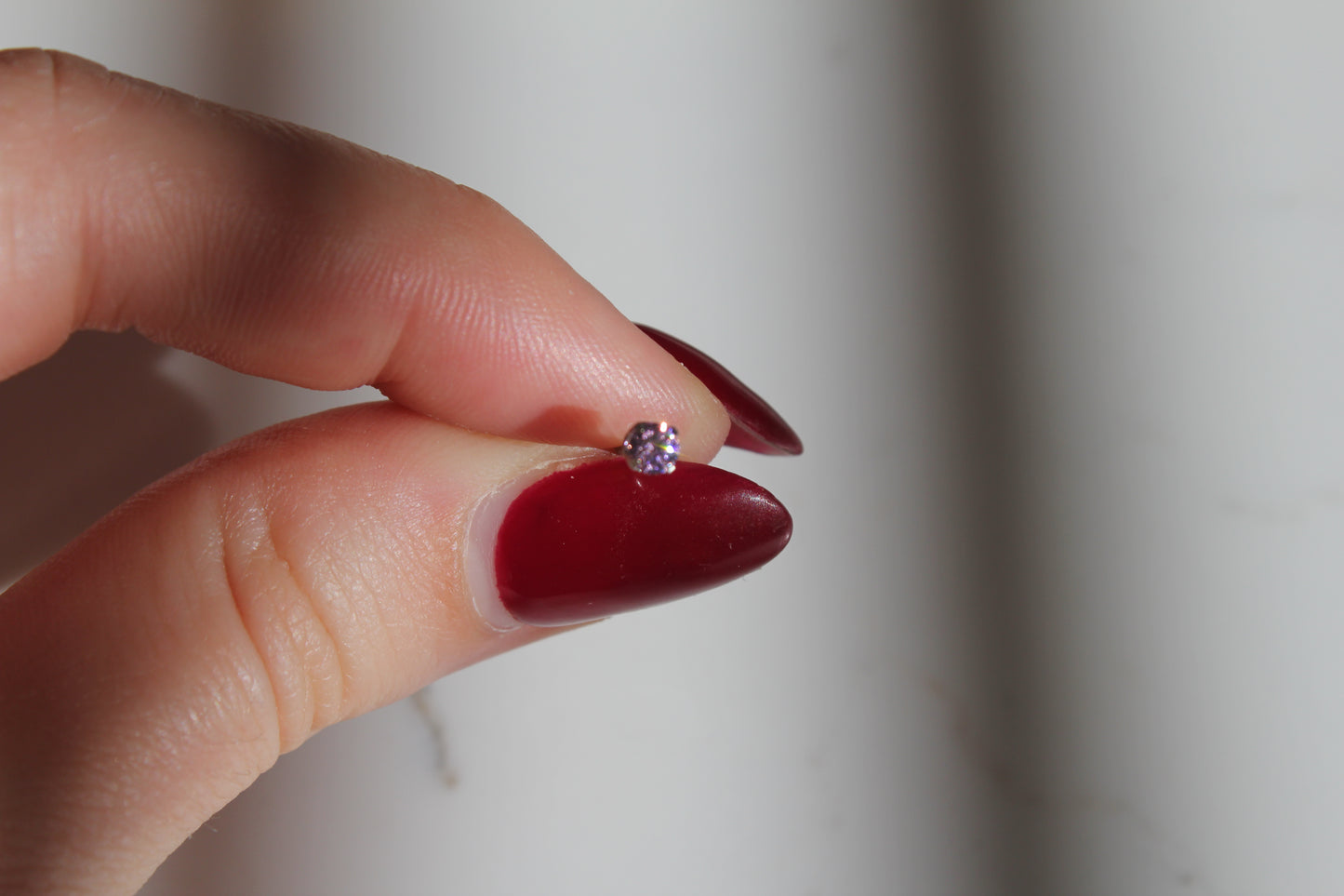 3mm Pink Ice Cubic Zirconia Stainless Steel Earring Set