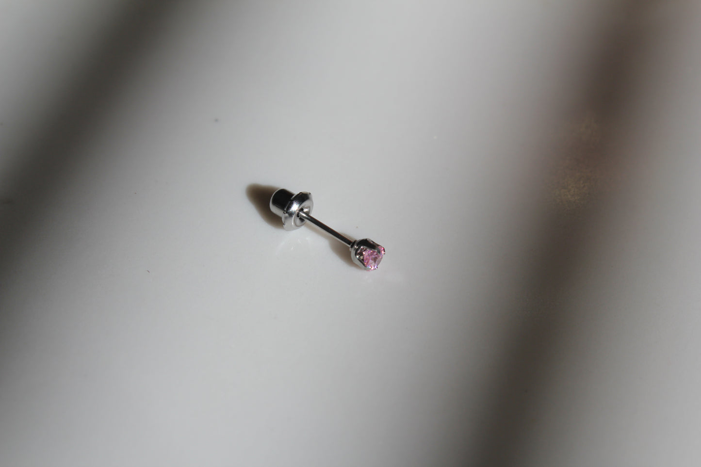 3mm Pink Ice Cubic Zirconia Stainless Steel Earring Set