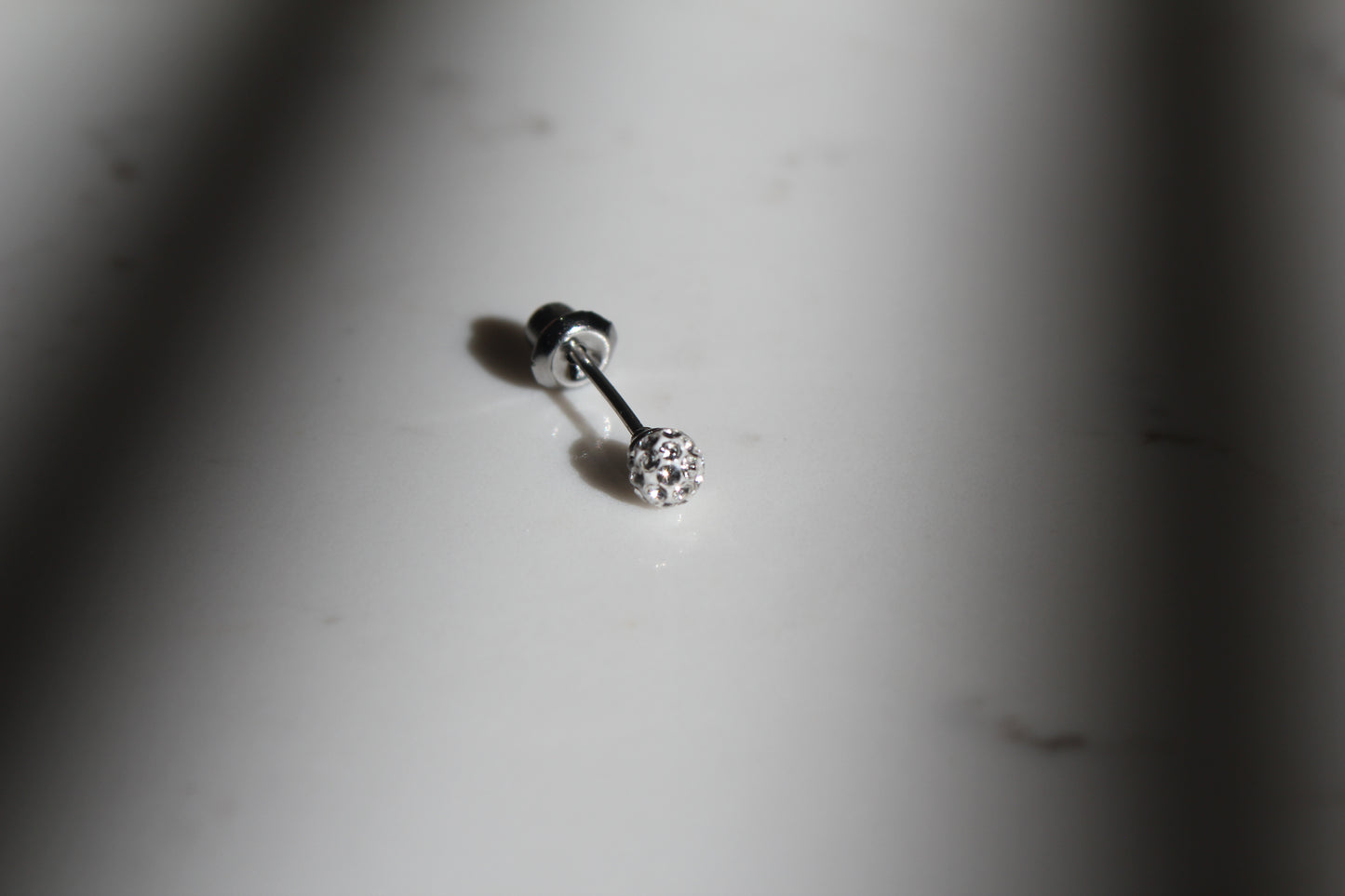 4mm Crystal Pave Sphere Stainless Steel Earring Set
