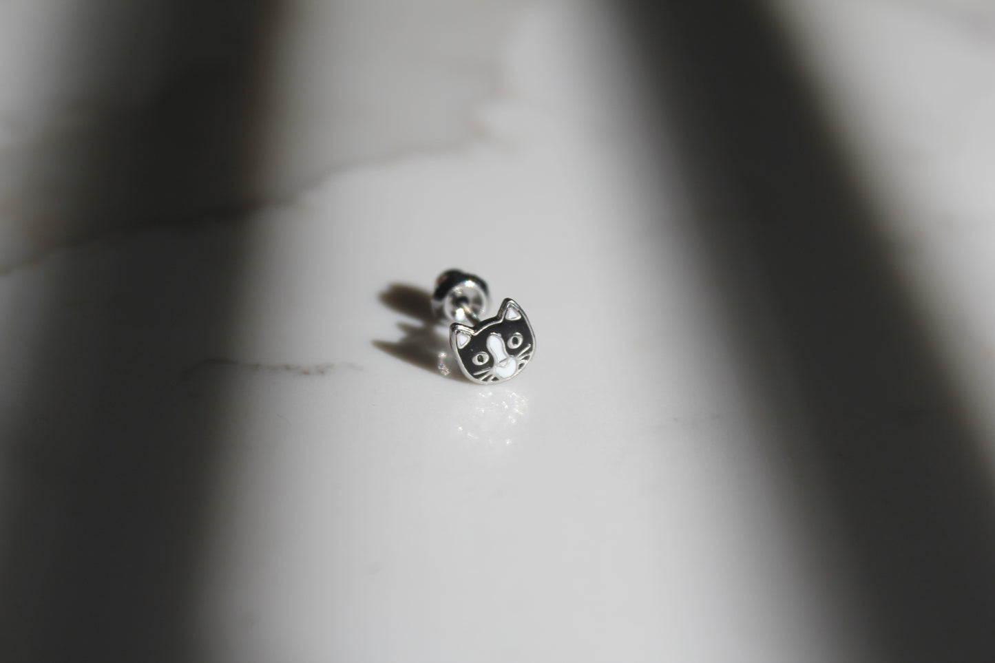 7mm Cat Stainless Steel Earring Set