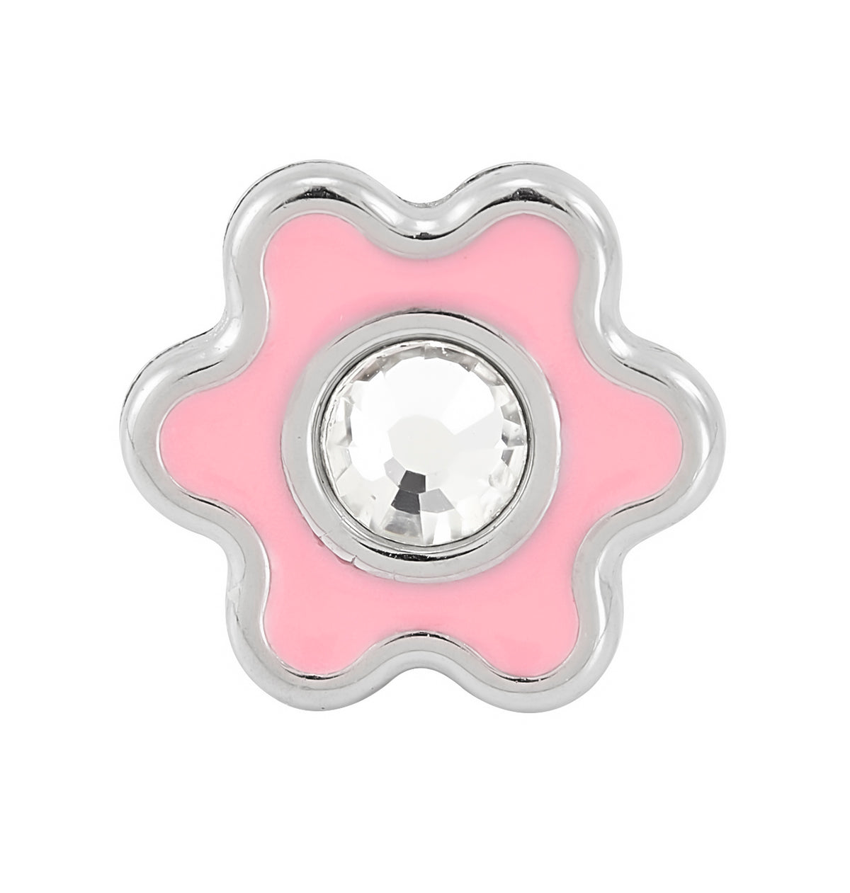 009C - Pink Enamel Flower Stainless Steel Earring Set