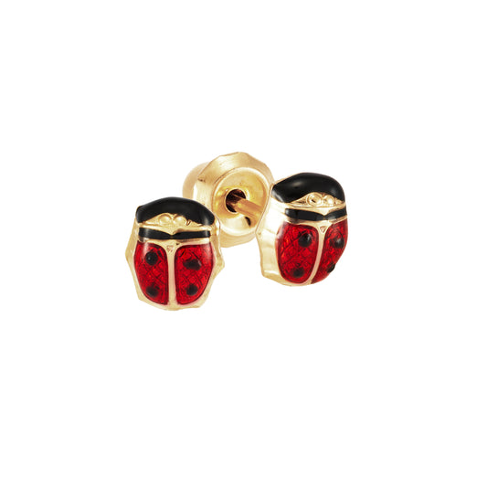 1044C - Lady Bug 24K Gold-Plated Earring Set