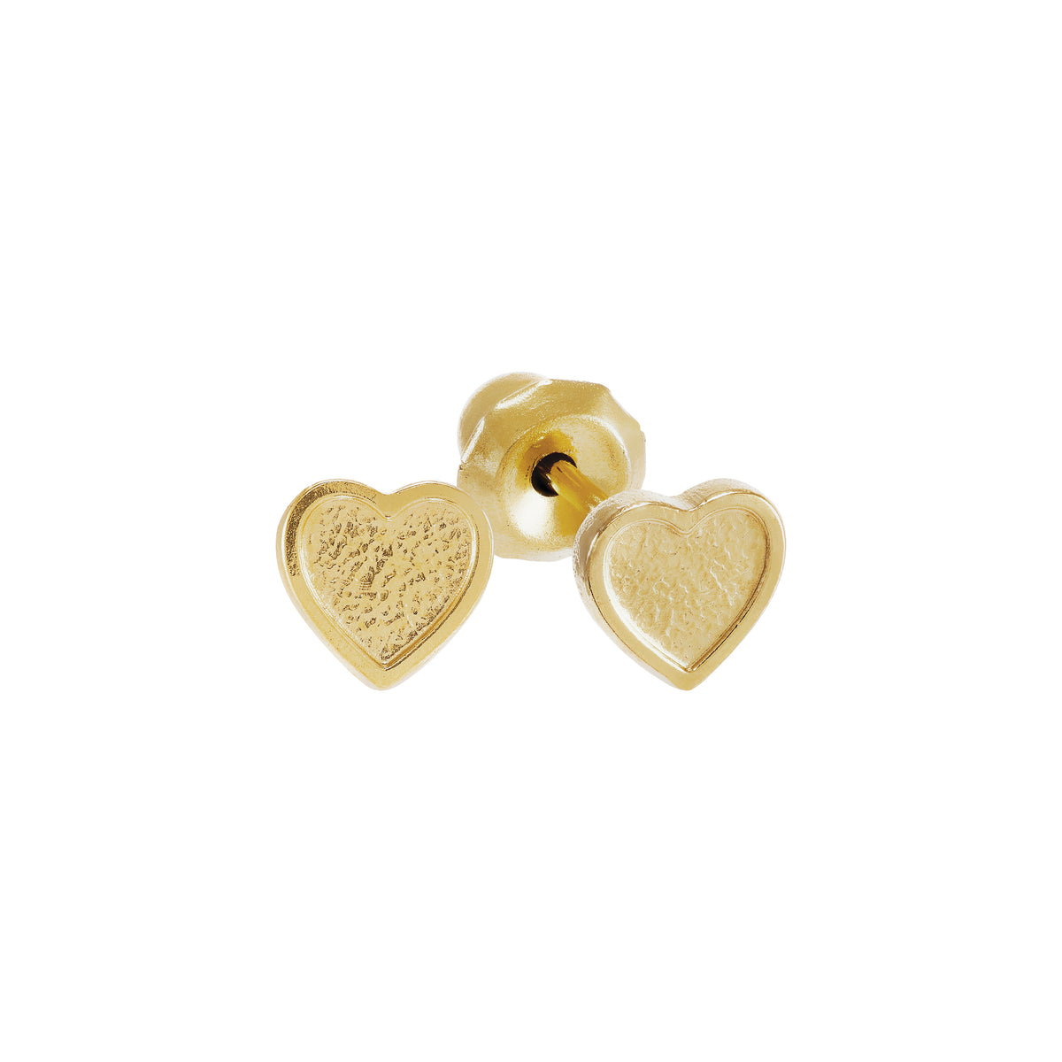 1079C - Gold Heart 24K Gold-Plated Earring Set