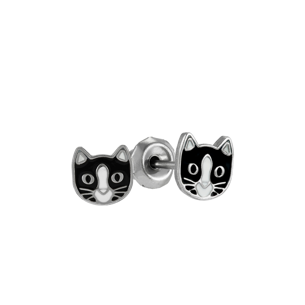 1089C - 7mm Cat Stainless Steel Earring Set