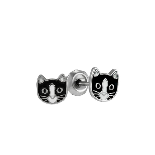 1089C - 7mm Cat Stainless Steel Earring Set