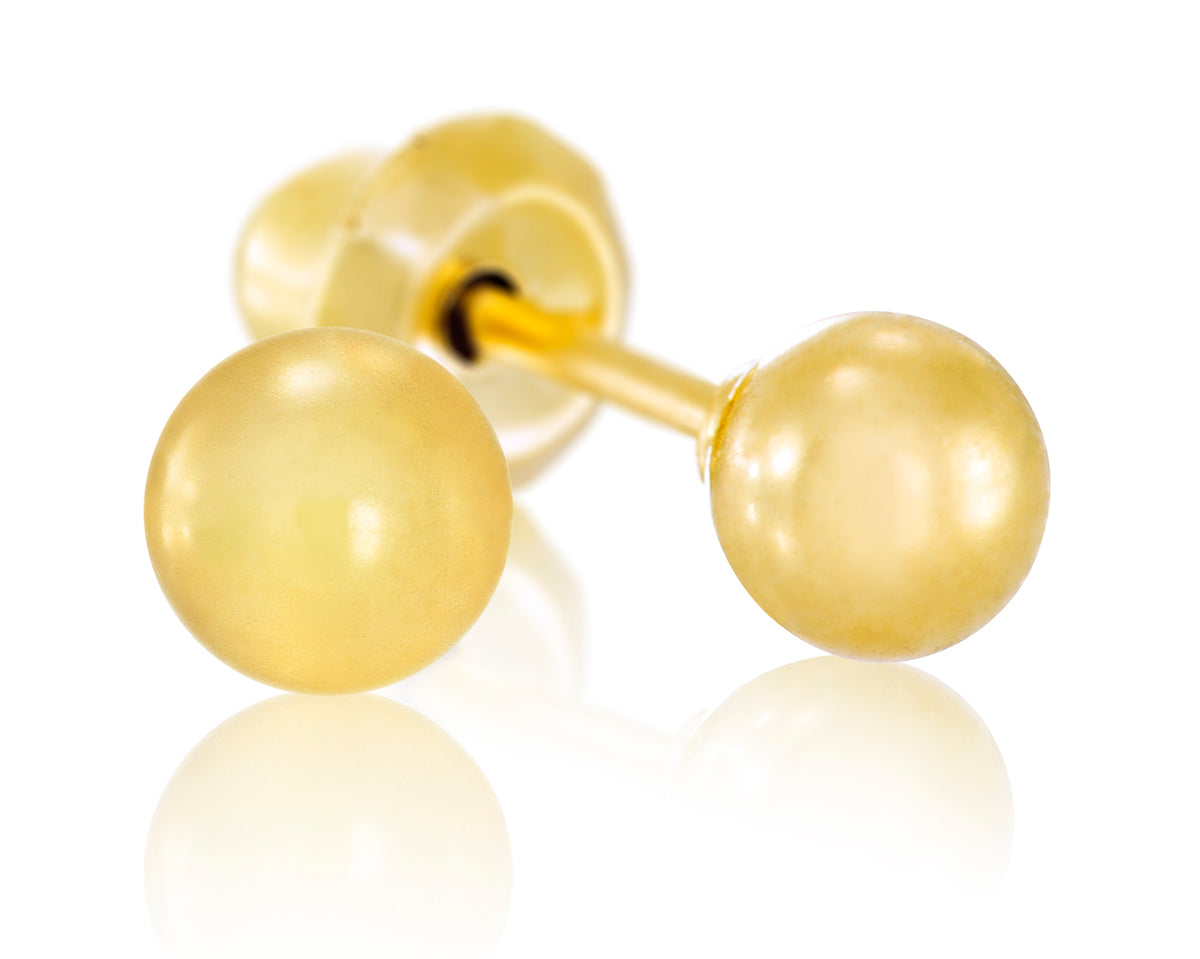 10C & 11C - Gold Ball 24K Gold-Plated Earring Set