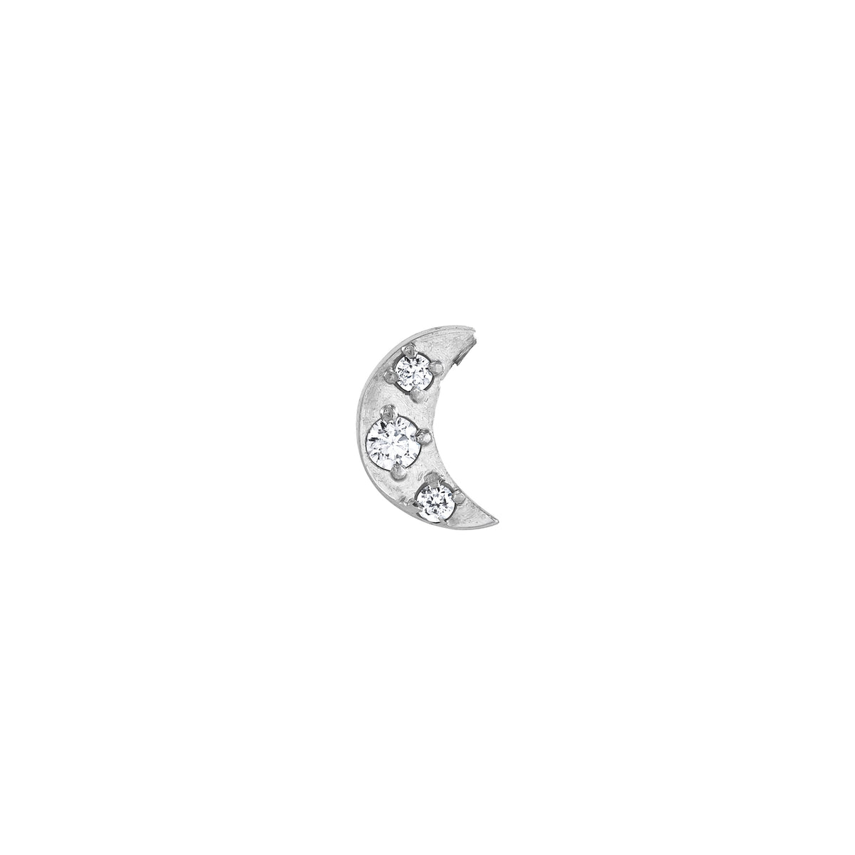 1216C - Cubic Zirconia Moon Stainless Steel Earring Set