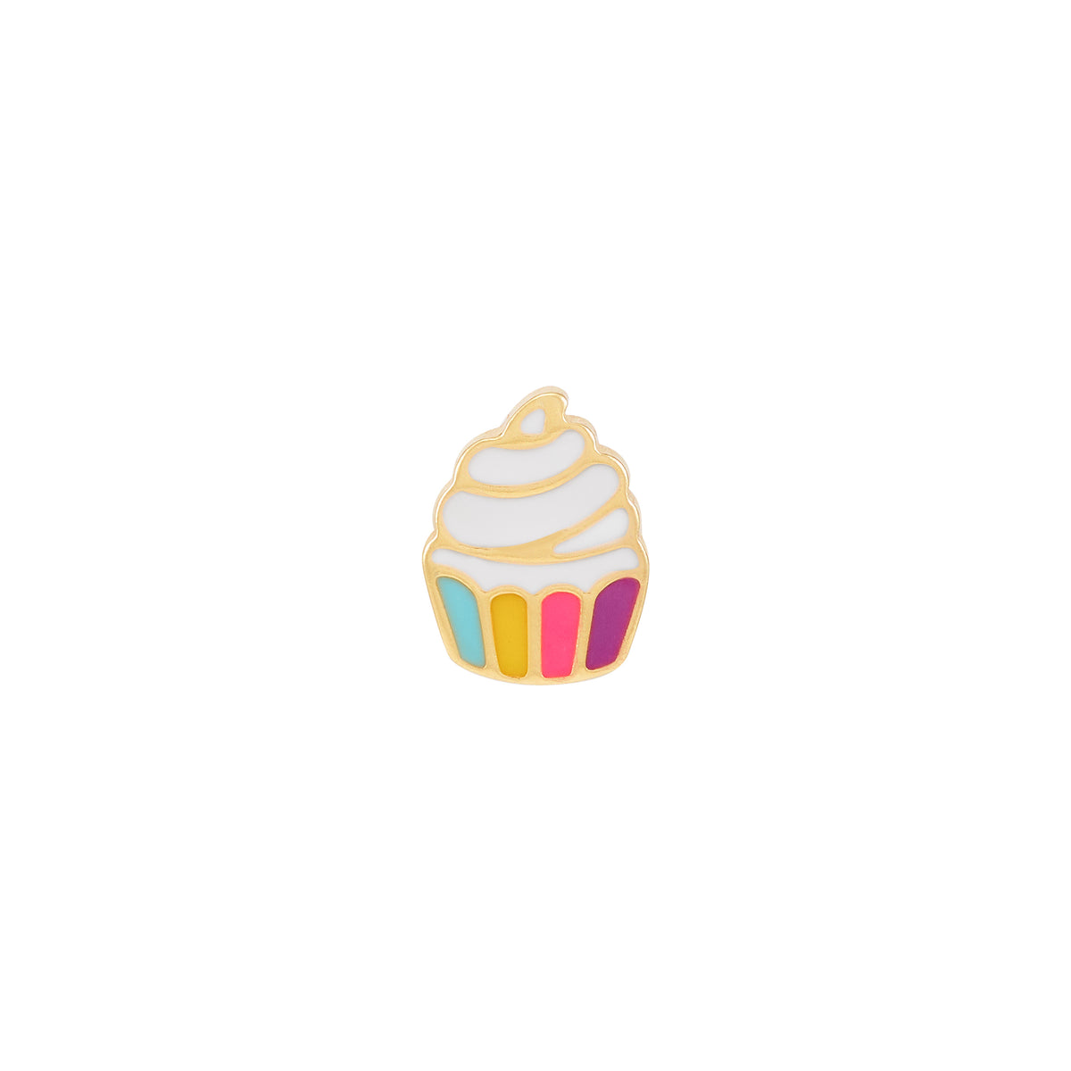 1244C - Cupcake 24K Gold-Plated Earring Set