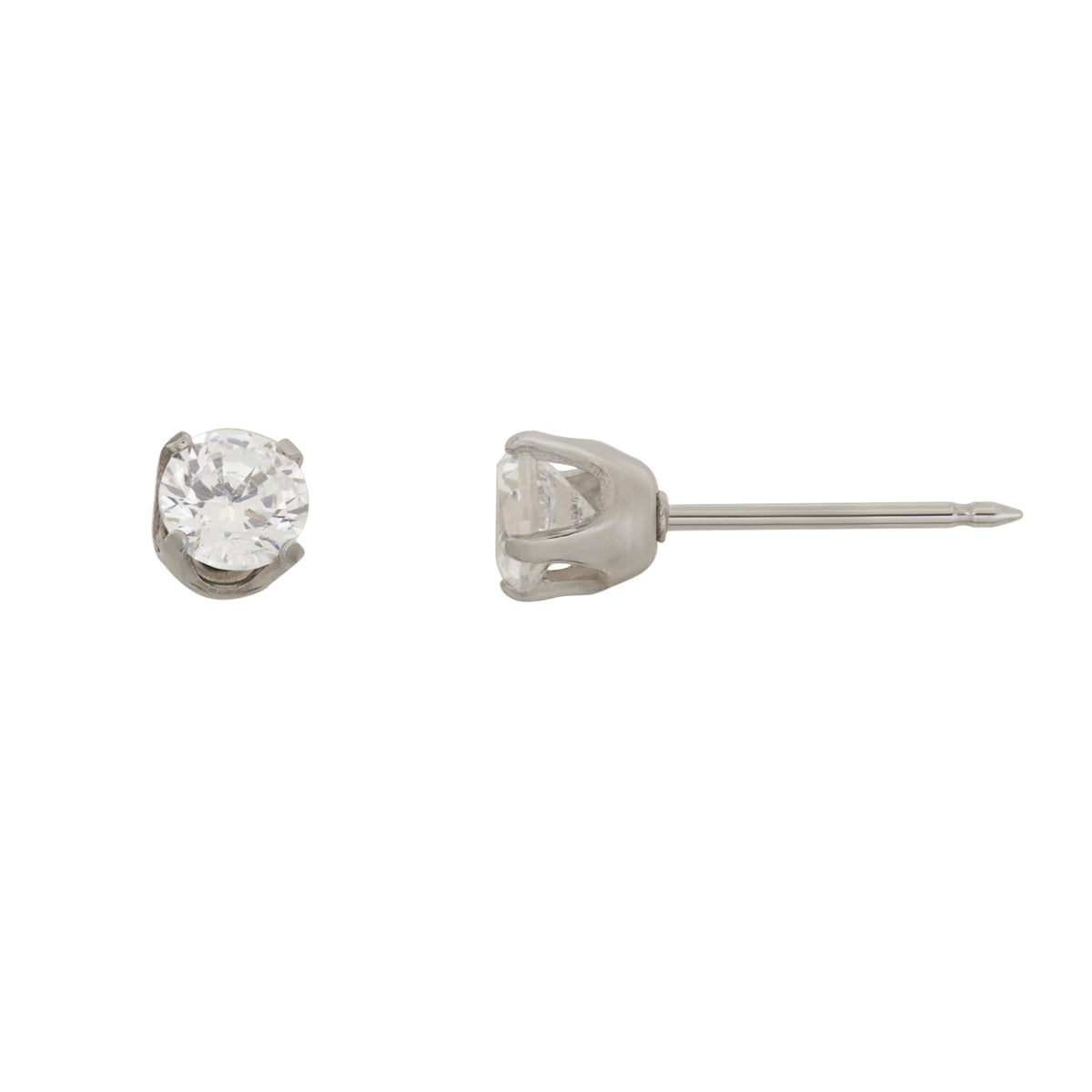 138E - 4.2mm Cubic Zirconia 14K White Gold Earring Set