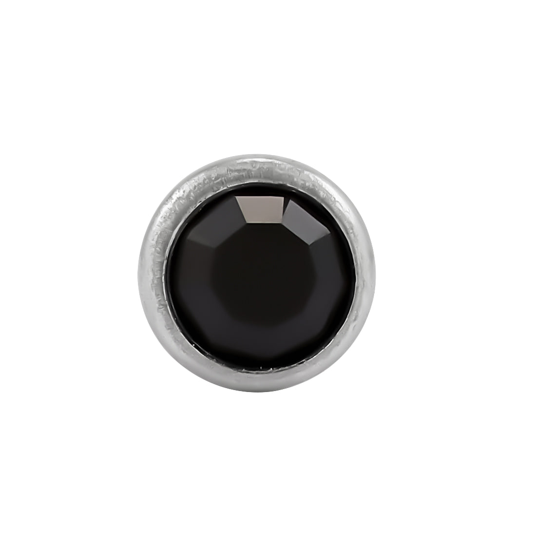 197C - 4mm Black Bezel Onyx Titanium Earring Set