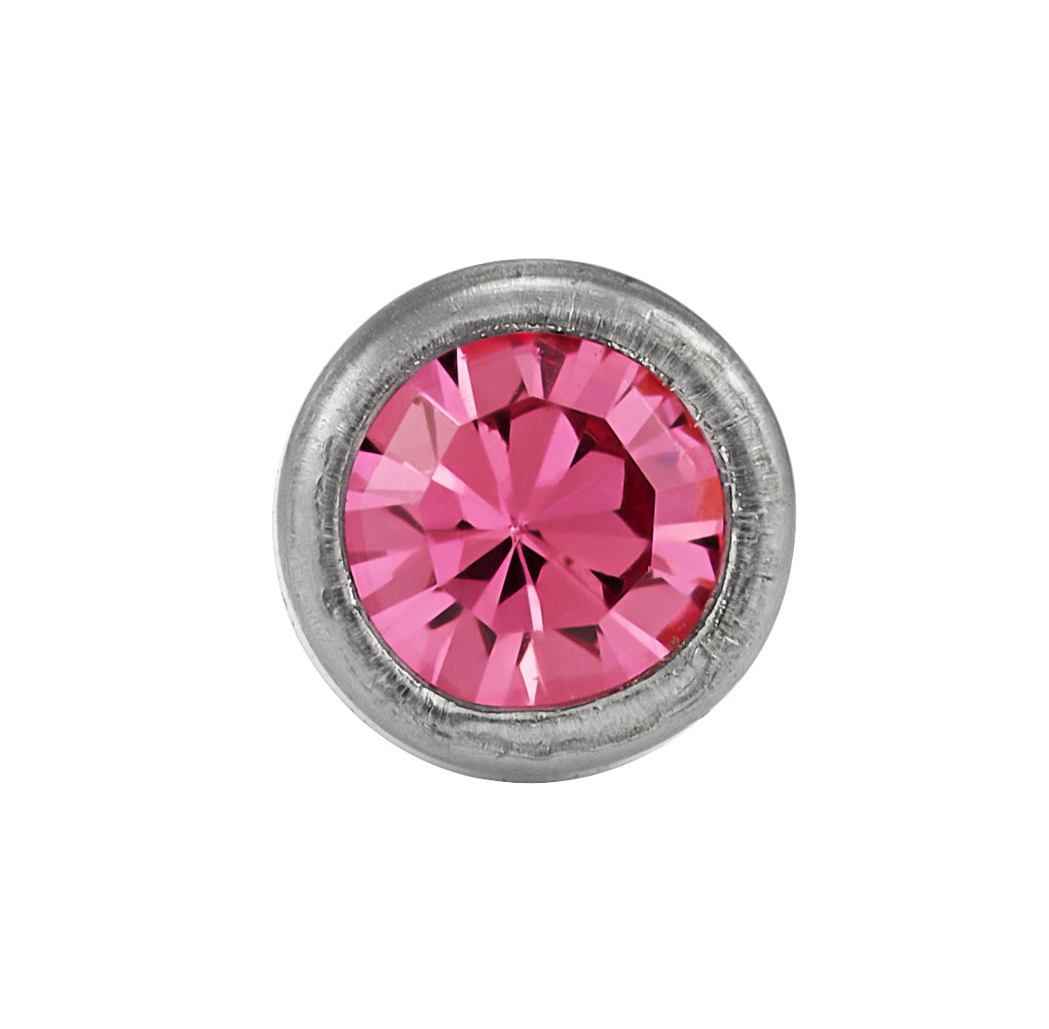 19C - 4mm Rose Bezel Titanium Earring Set