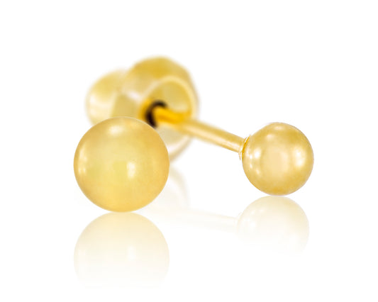 1E & 2E - 14K Gold Ball Earring Set