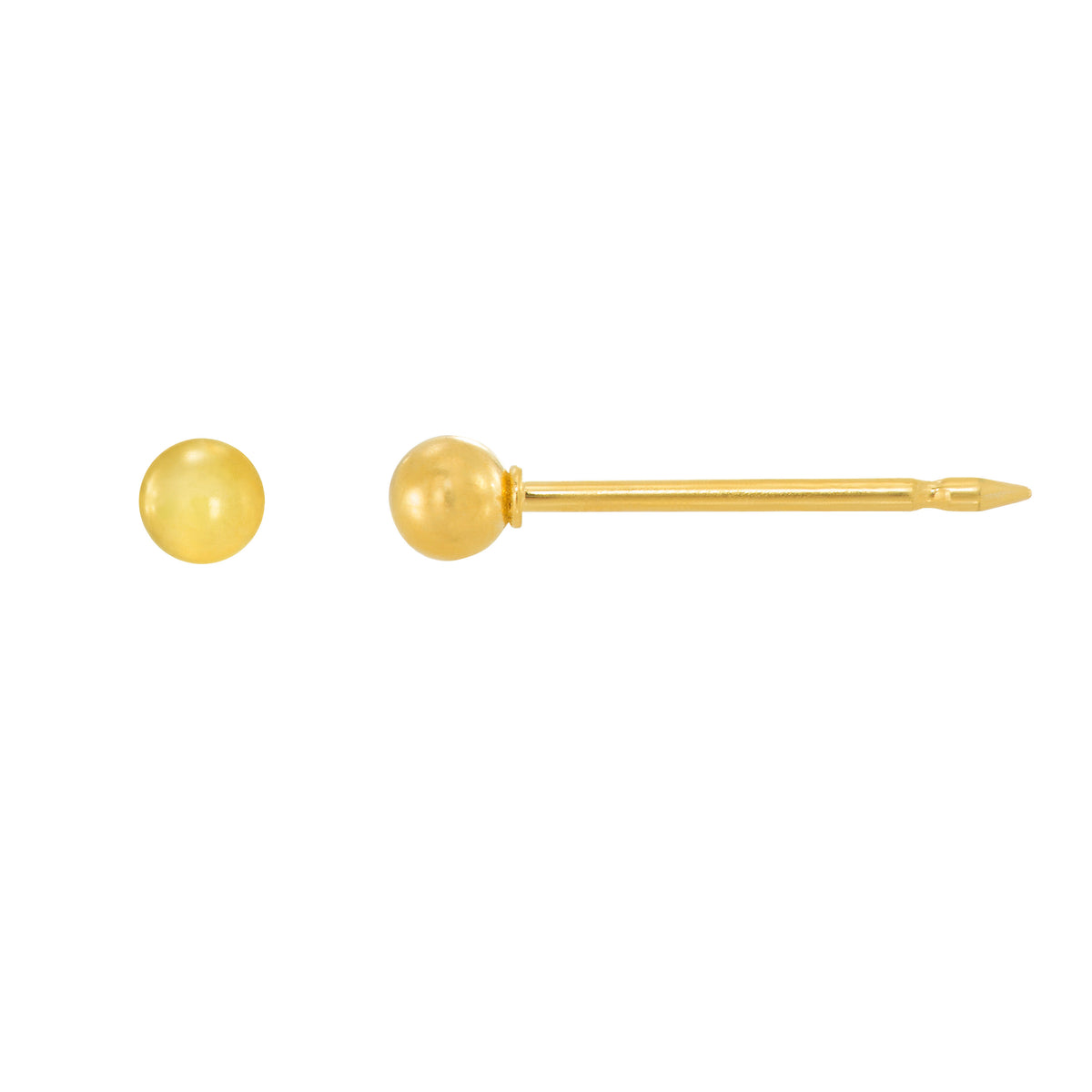 1E & 2E - 14K Gold Ball Earring Set