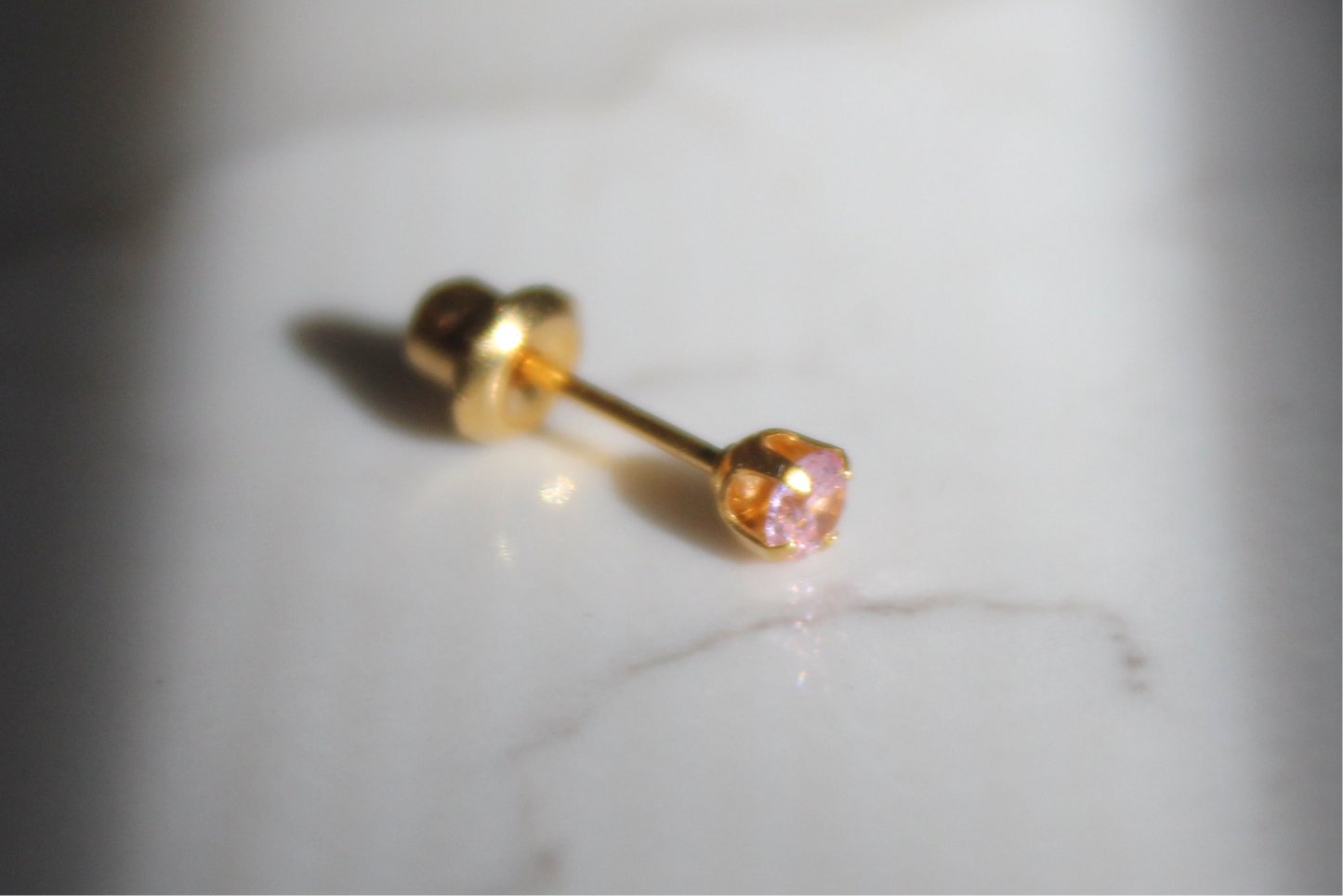 Pink Ice Cubic Zirconia 24K Gold-Plated Earring Set