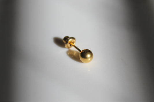 14K Gold Ball Earring Set