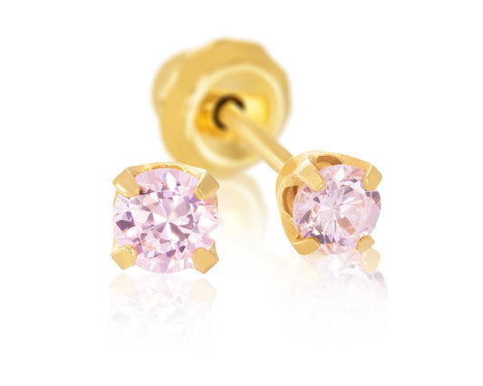 39C & 30C - Pink Ice Cubic Zirconia 24K Gold-Plated Earring Set