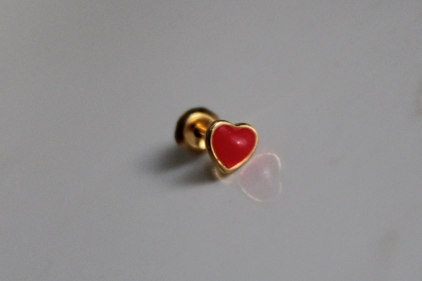 Red Heart 24K Gold-Plated Earring Set