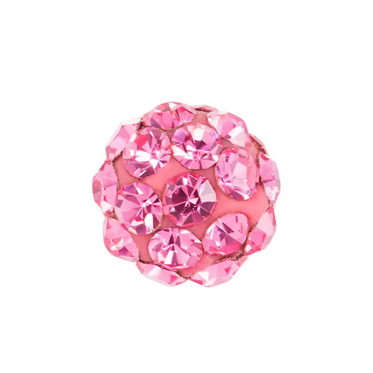 588C - 4mm Pink Pave Sphere Stainless Steel Earring Set