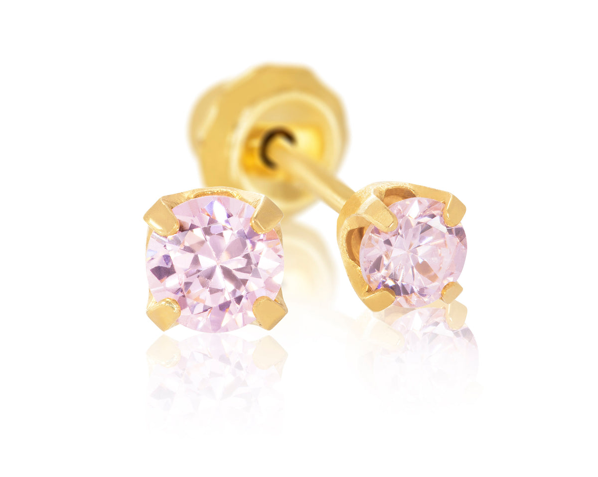 65E & 66E - 14K Gold PINK ICE Cubic Zirconia Earring Set