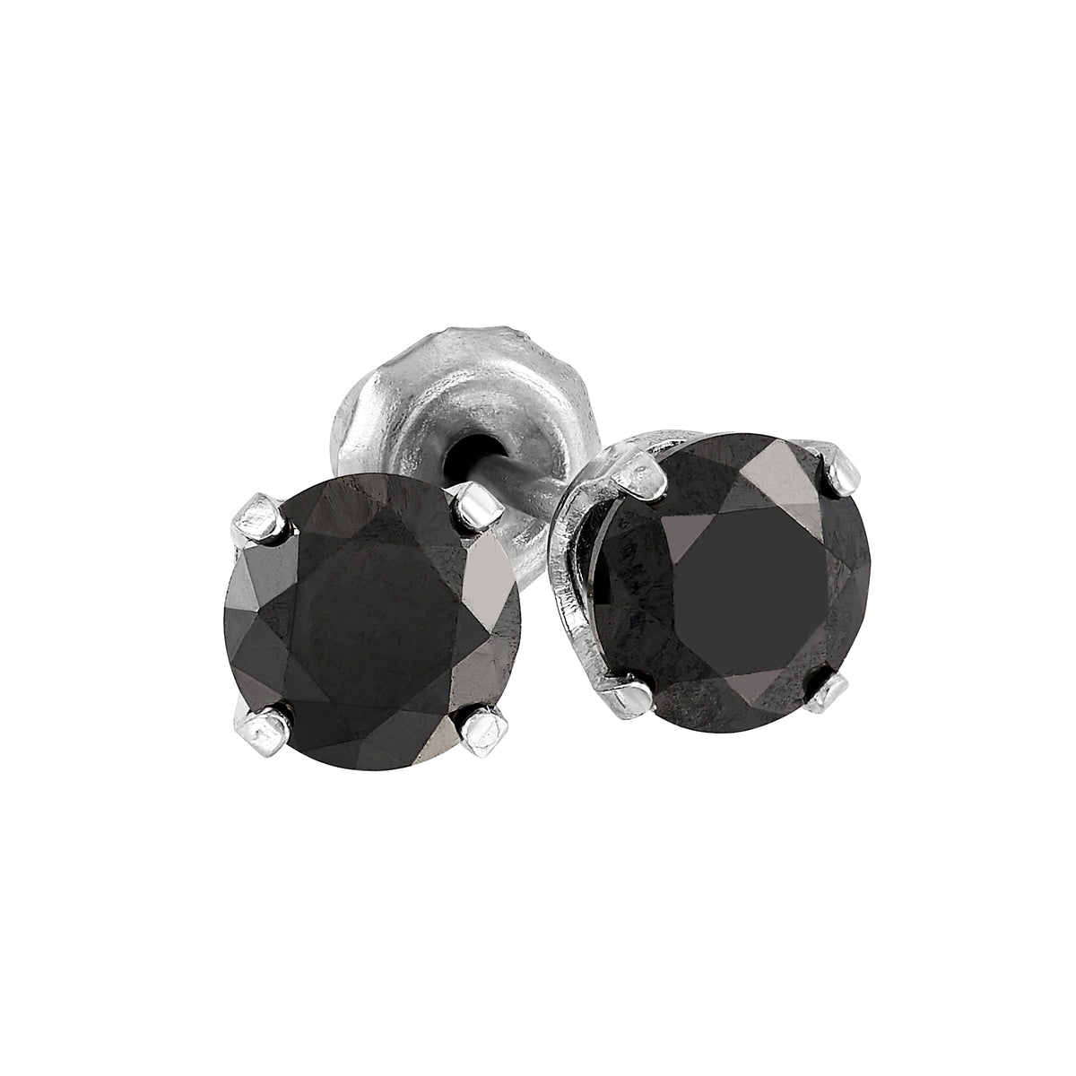 670C - Black Cubic Zirconia Stainless Steel Earring Set