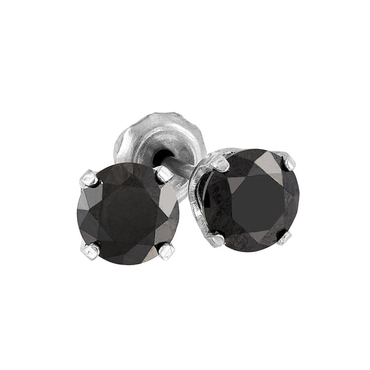 670C - Black Cubic Zirconia Stainless Steel Earring Set
