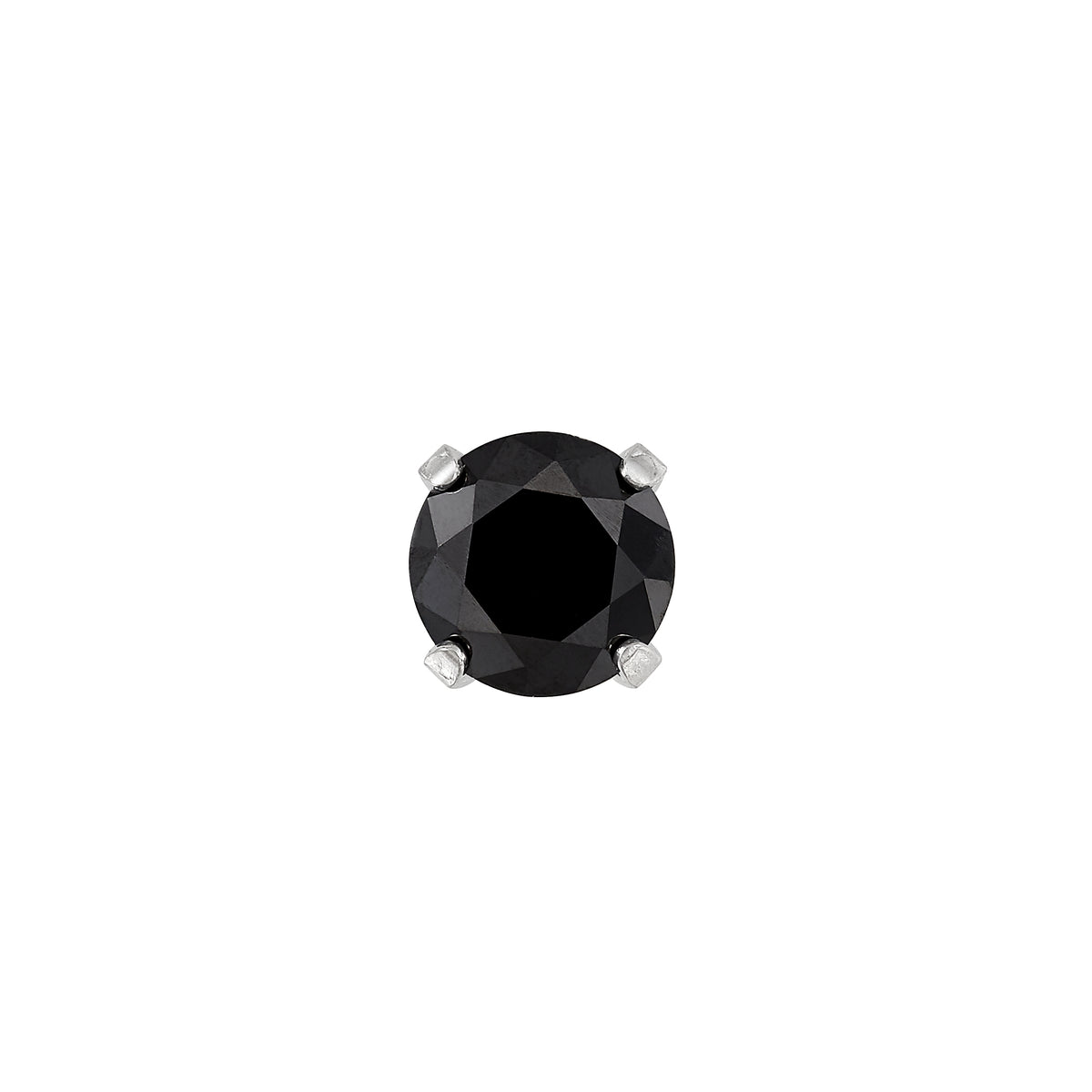 670C - Black Cubic Zirconia Stainless Steel Earring Set