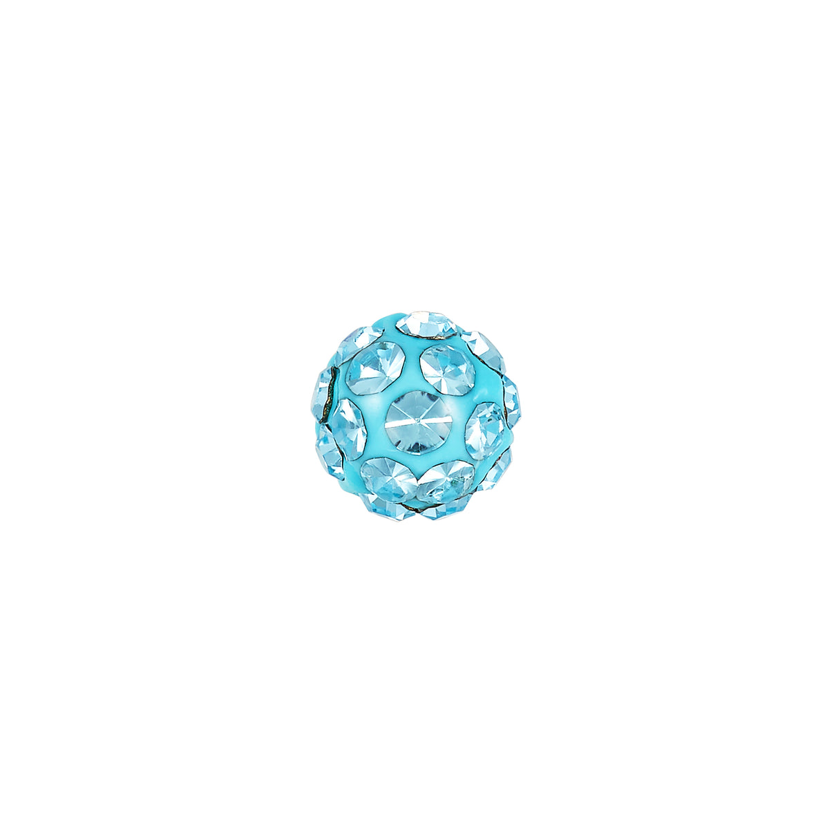 680C - 4mm Aqua Pave Sphere Stainless Steel Earring Set