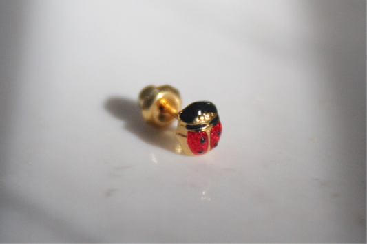 Lady Bug 24K Gold-Plated Earring Set