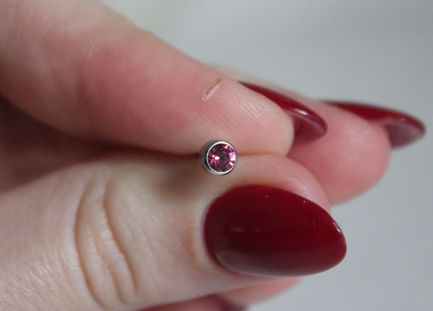 4mm Rose Bezel Titanium Earring Set