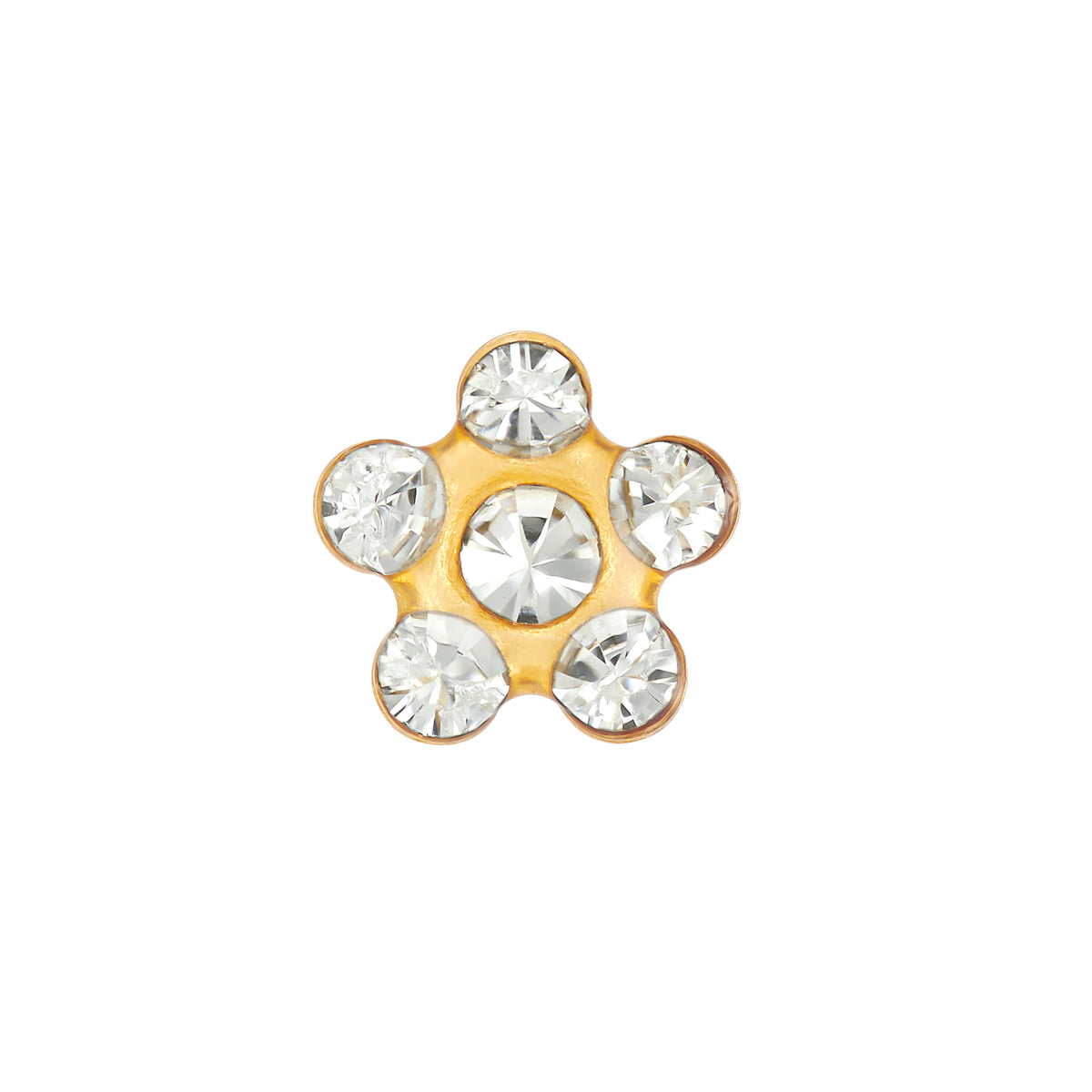 805C - Crystal Daisy Flower 24K Gold-Plated Earring Set