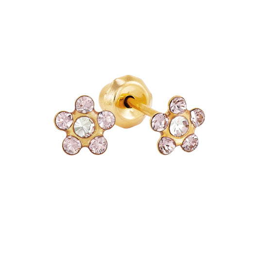820C - Crystal Alexandrite Daisy Flower 24K Gold-Plated Earring Set