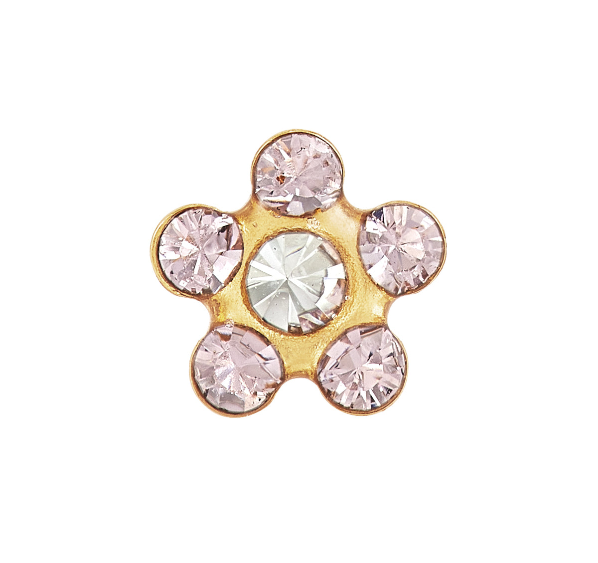 820C - Crystal Alexandrite Daisy Flower 24K Gold-Plated Earring Set