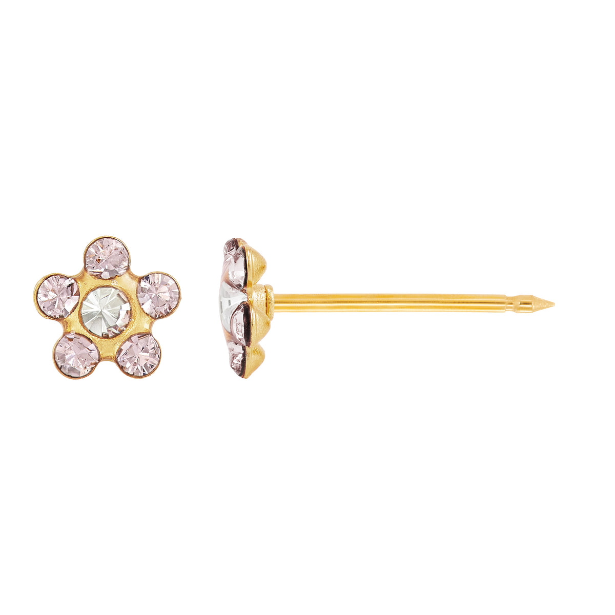820C - Crystal Alexandrite Daisy Flower 24K Gold-Plated Earring Set