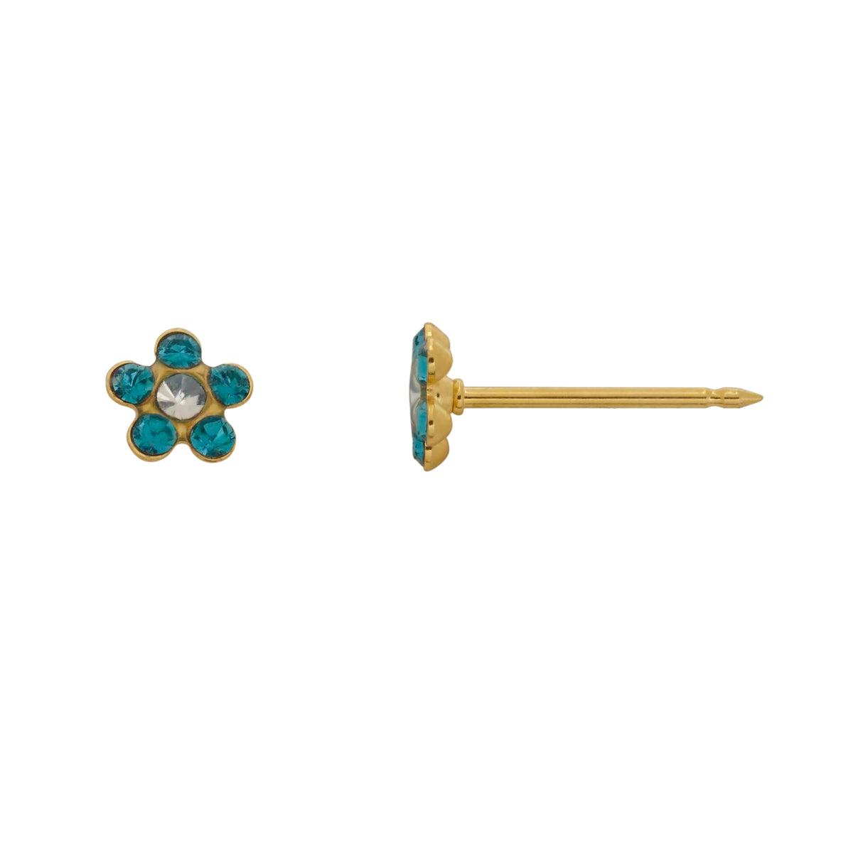 826C - Crystal Zircon Daisy Flower 24K Gold-Plated Earring Set