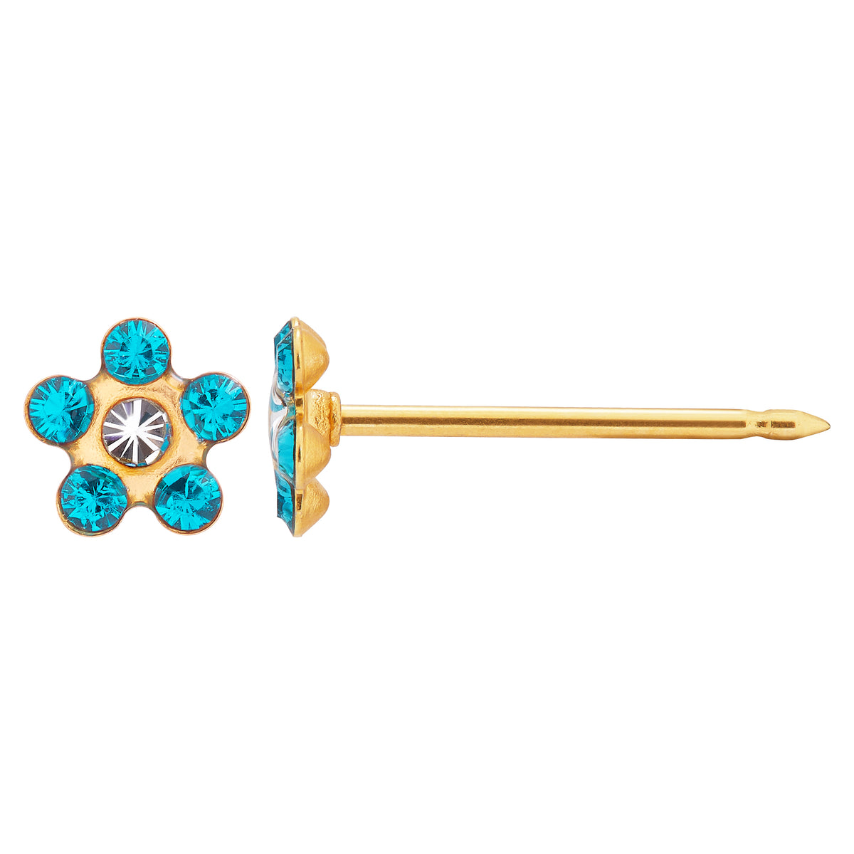 826C - Crystal Zircon Daisy Flower 24K Gold-Plated Earring Set