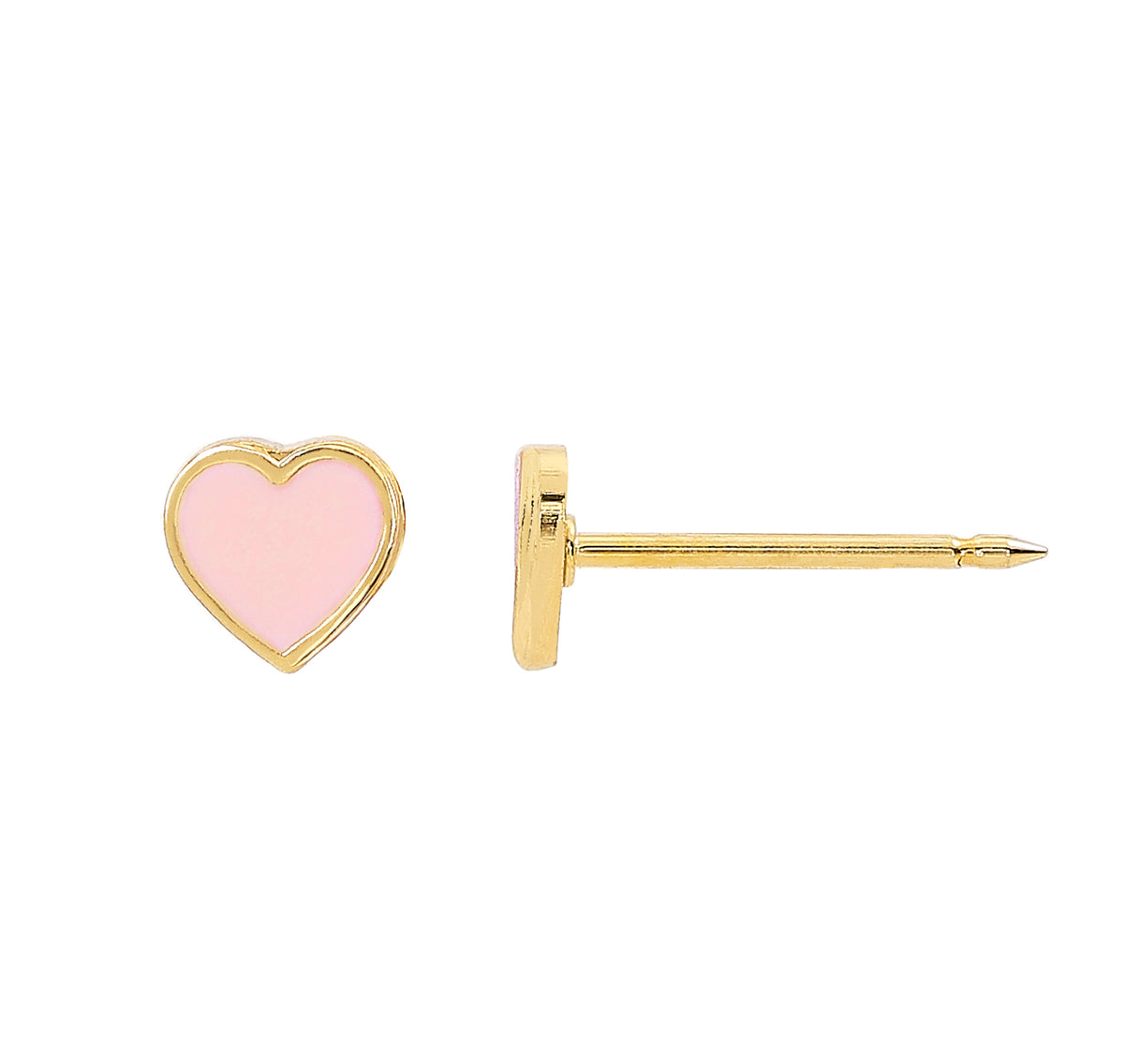 840C-1 - Pink Heart 24K Gold-Plated Earring Set