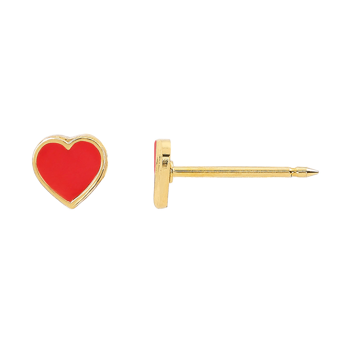 840C-2 - Red Heart 24K Gold-Plated Earring Set