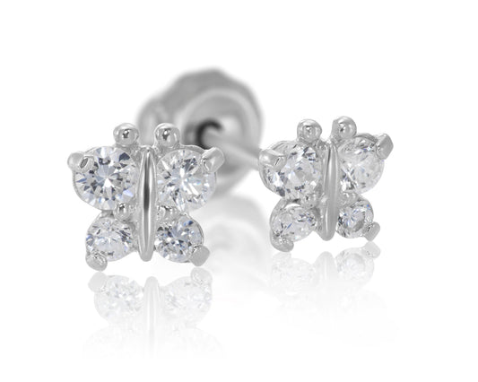 848S - Crystal Butterfly Stainless Steel Earring Set